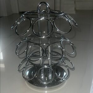 Silver Revolving Keurig K Cup Pod Carousel - holds 27 cups